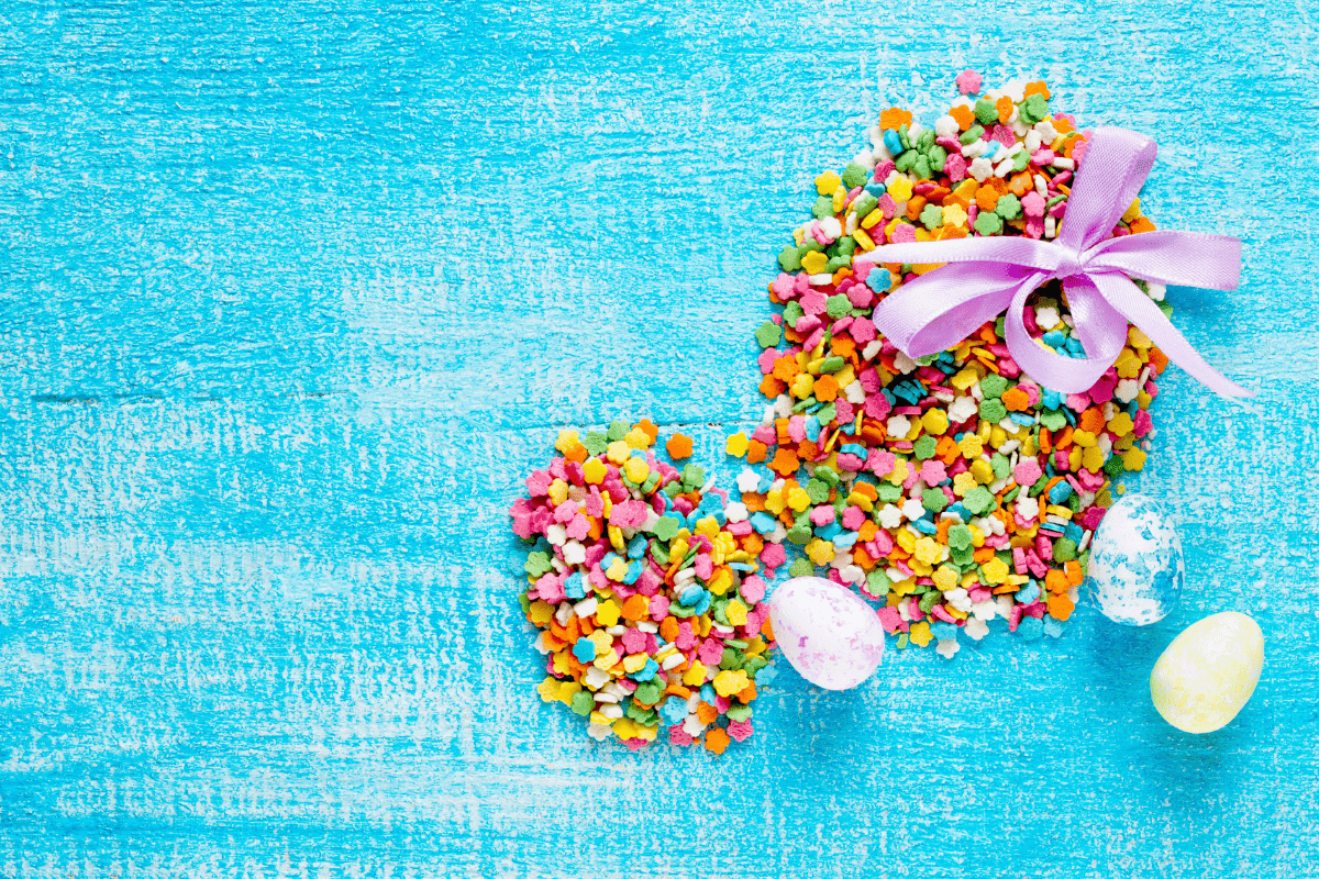 colourful confectionery shaped as easter eggs