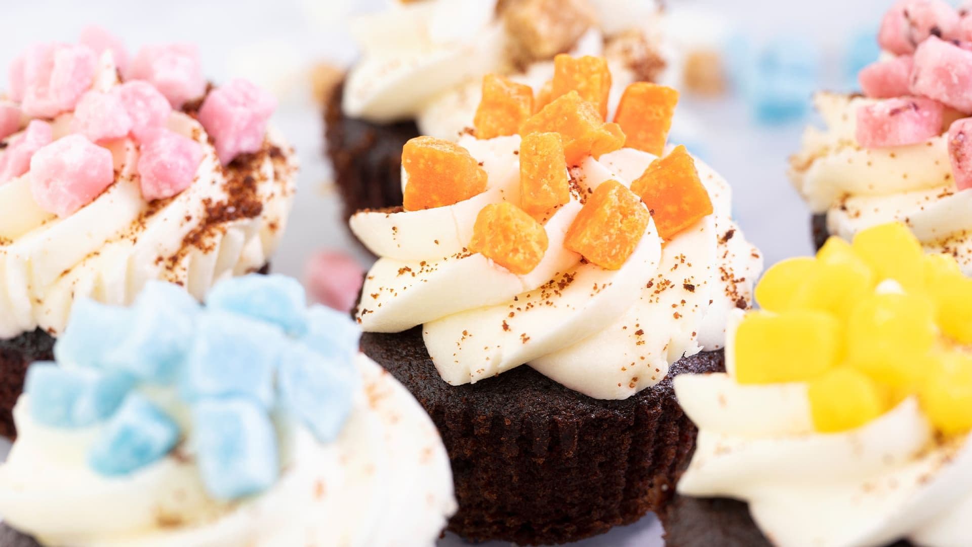 plant based cupcakes with inclusion toppings