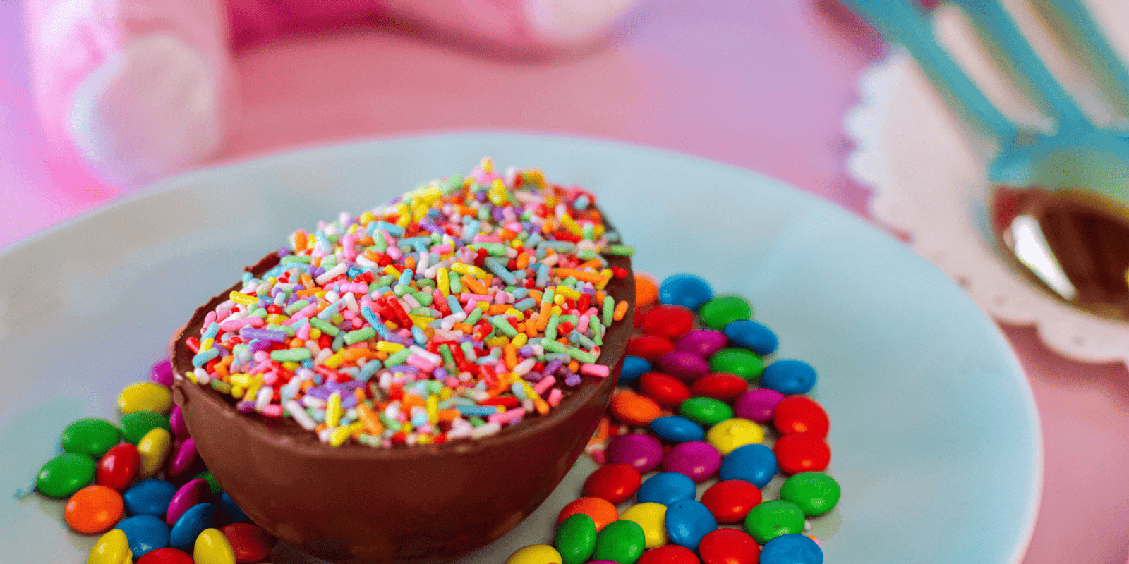 chocolate easter egg filled with confectionery